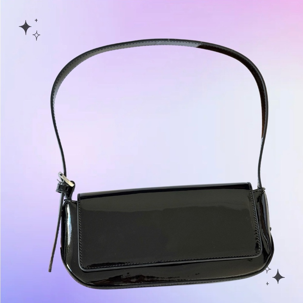 Black Patent Shoulder Bag Urban Outfitters